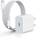 Raybeing 20W Type C Fast Charger PD 3.0 USB C Wall Adapter Compatible for iPhone 14/14 Plus/14 Pro/14 Pro Max/13/12/12 Pro Max/11/Xs Max/XR/X,AirPods Pr, iPad/iPad Mini, and More(White) with Cable