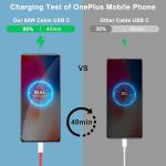 TWS Compatible 80W Charging Cable USB to Type C Warp Charger SuperVooc/Dash Fast Charge Cable for 11,11R,10