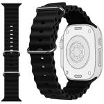 Ocean Smart Watch Strap Belt for Armour & Armour Pro, Ultra Watch 49 mm, Series 8 / 7 45 mm, Series 6 / 5 / 4 44 mm, Series 3 / 2 / 1 42 mm, T800 Ultra, Black